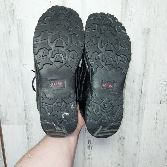 Red Wing Black Leather Work Shoes 8337 Men's s Size 12 Aluminum Toe - Picture 10 of 13